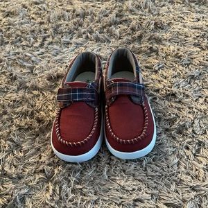 Keep Maroon Blanket Plaid Velcro Shoes